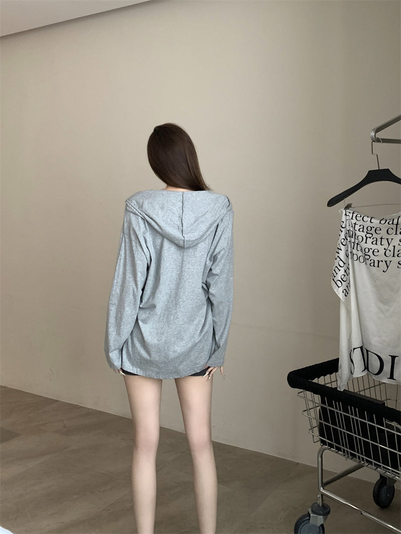 【tops】フード付き長袖TシャツG22894