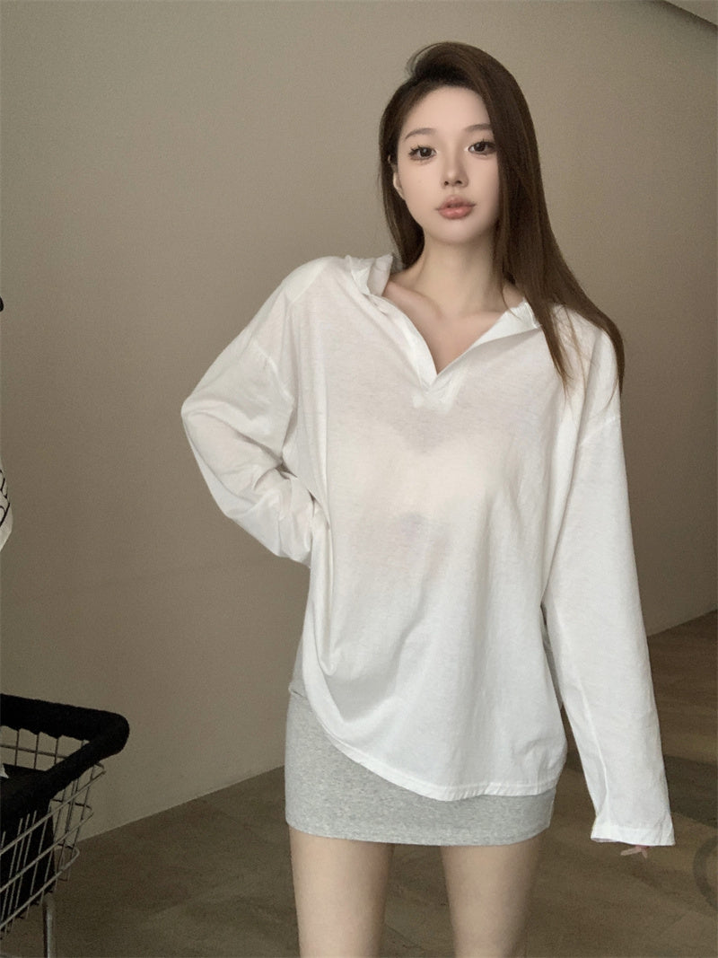 【tops】フード付き長袖TシャツG22894