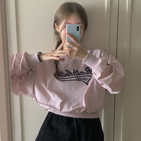 【tops】Vネック長袖TシャツG22896