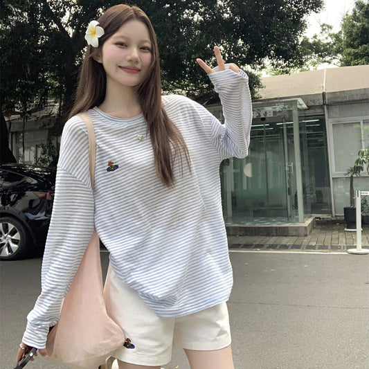 【tops】ストライプ柄長袖TシャツG22898