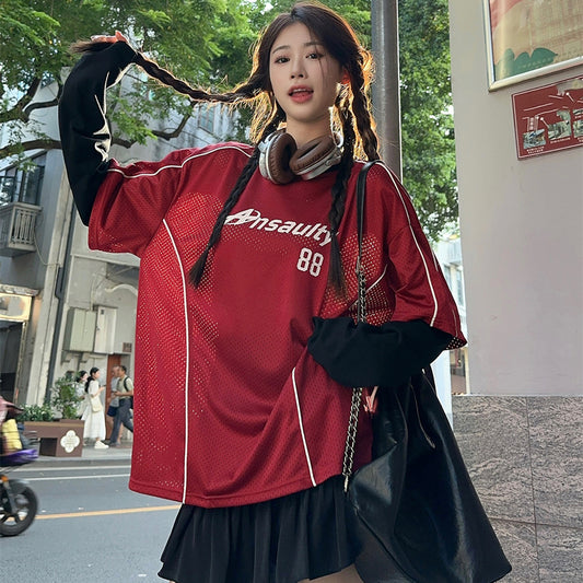 【tops】偽二つ切り替え長袖TシャツG22906