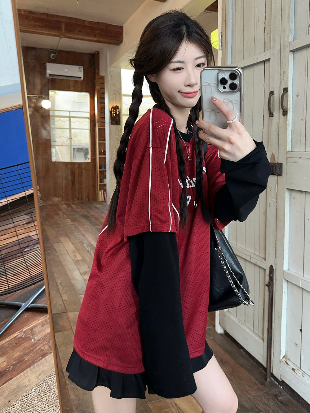【tops】偽二つ切り替え長袖TシャツG22906