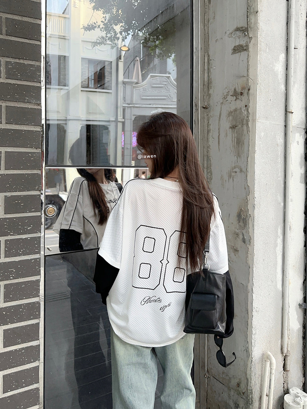 【tops】偽二つ切り替え長袖TシャツG22906