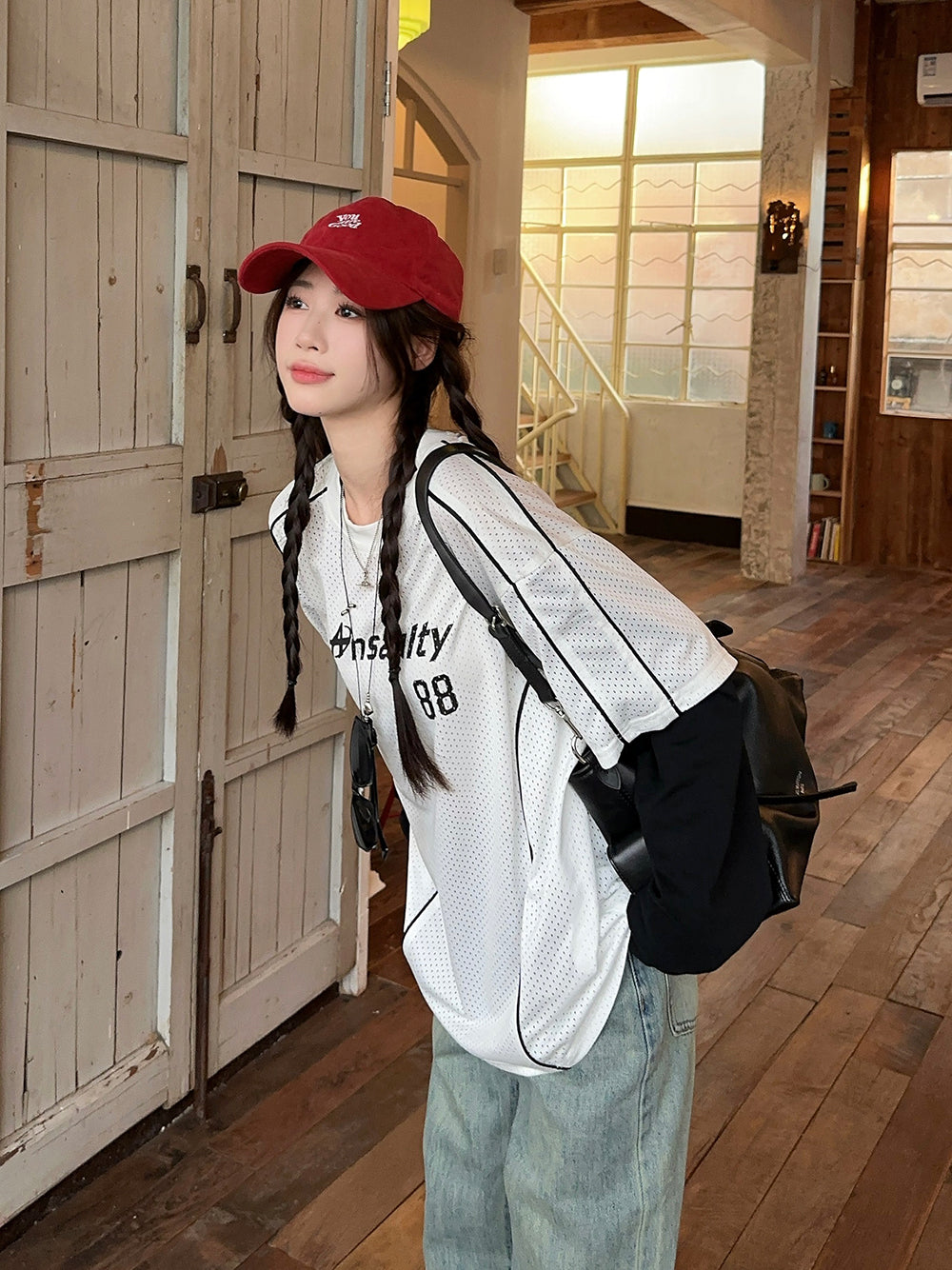 【tops】偽二つ切り替え長袖TシャツG22906