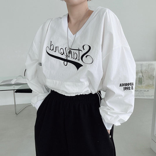 【tops】Vネック長袖パーカーG22907