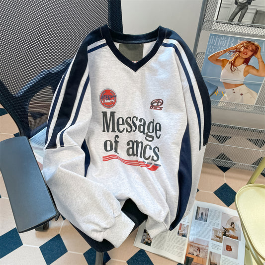 【tops】Vネック長袖パーカーG22916