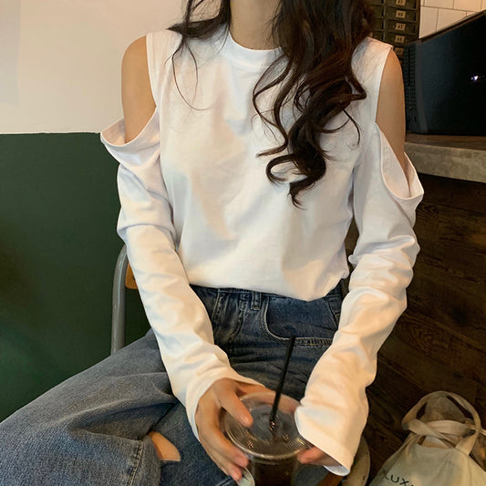 【tops】オープンショルダー長袖TシャツG22931