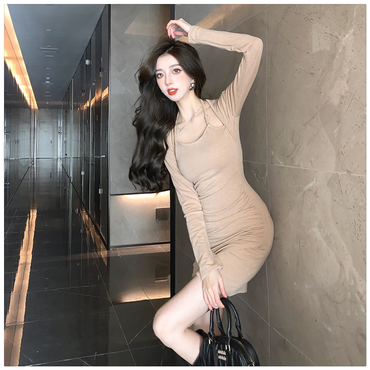 【dress】偽二つ切り替えデートワンピースG22942