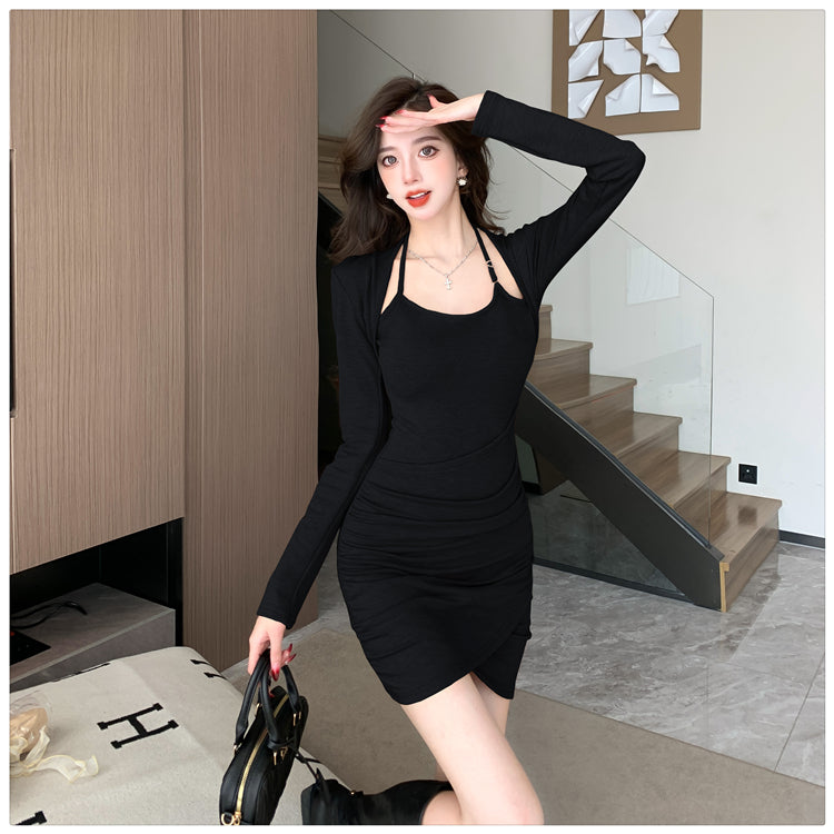 【dress】偽二つ切り替えデートワンピースG22942