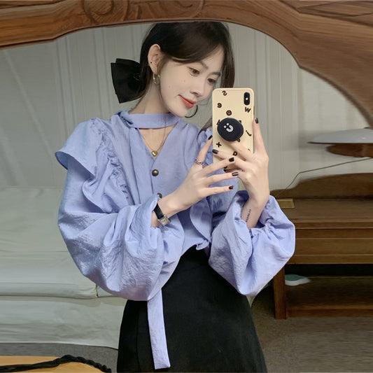 【tops】フランス風長袖ブラウスG22993