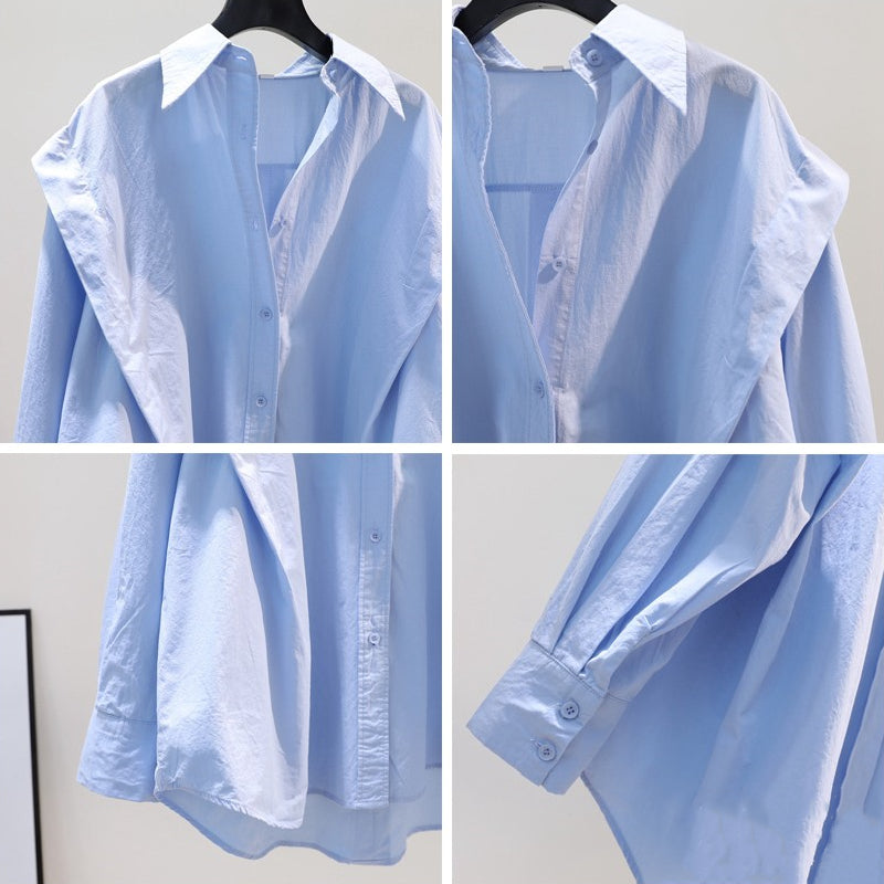 【tops】フリル長袖ブラウスG22994