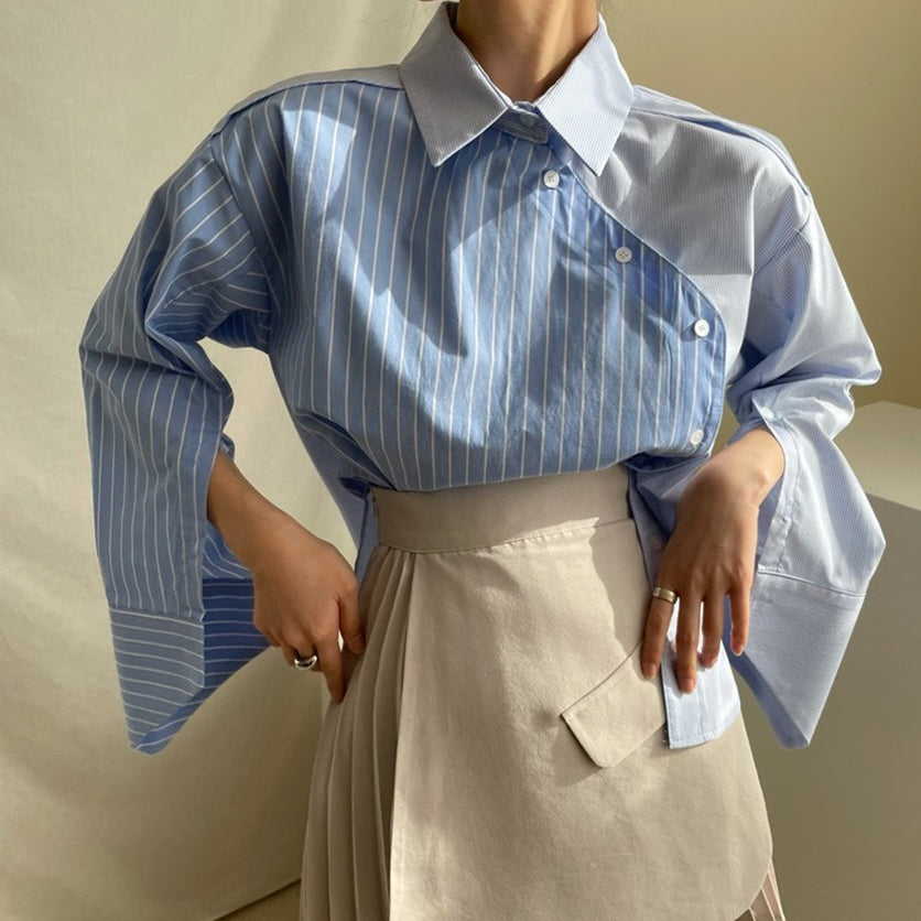 【tops】折り襟長袖シャツG23010