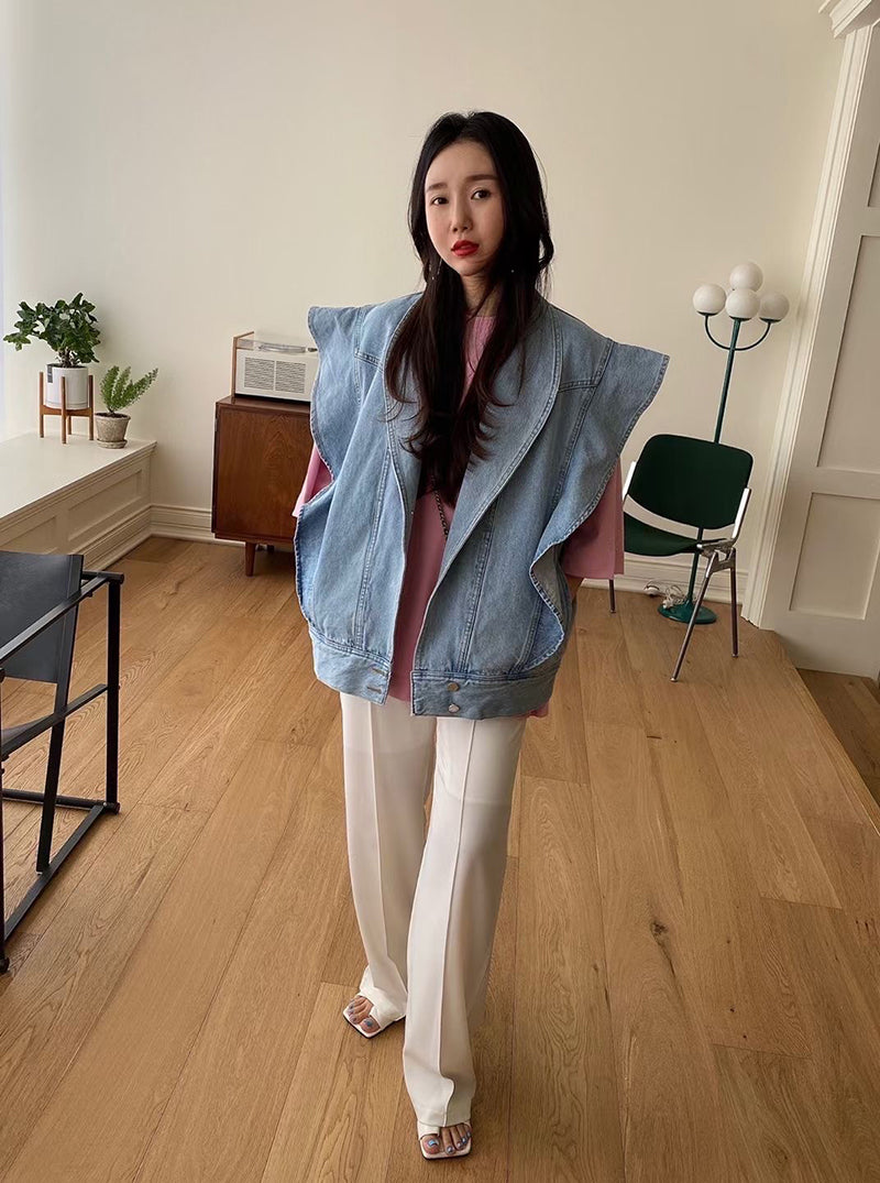 【outer】折り襟デニムアウターG23041