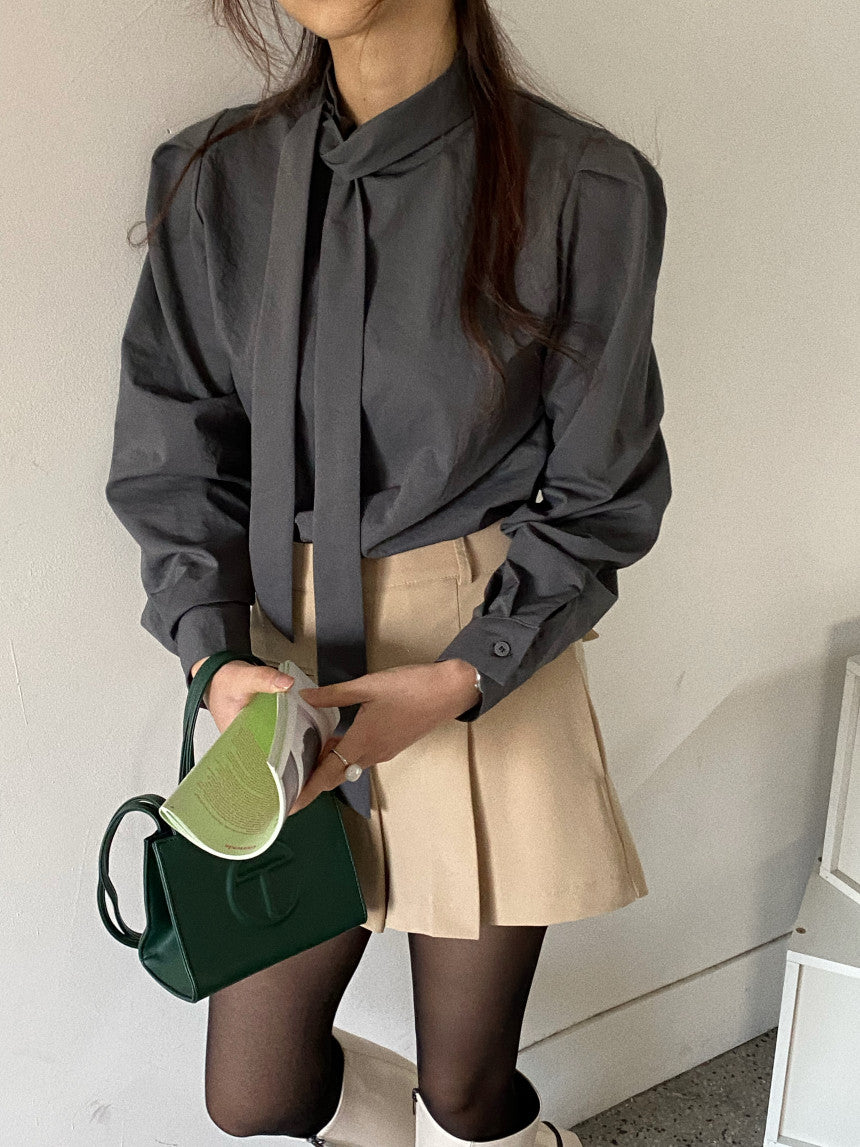 【tops】無地パフスリーブシャツG23049