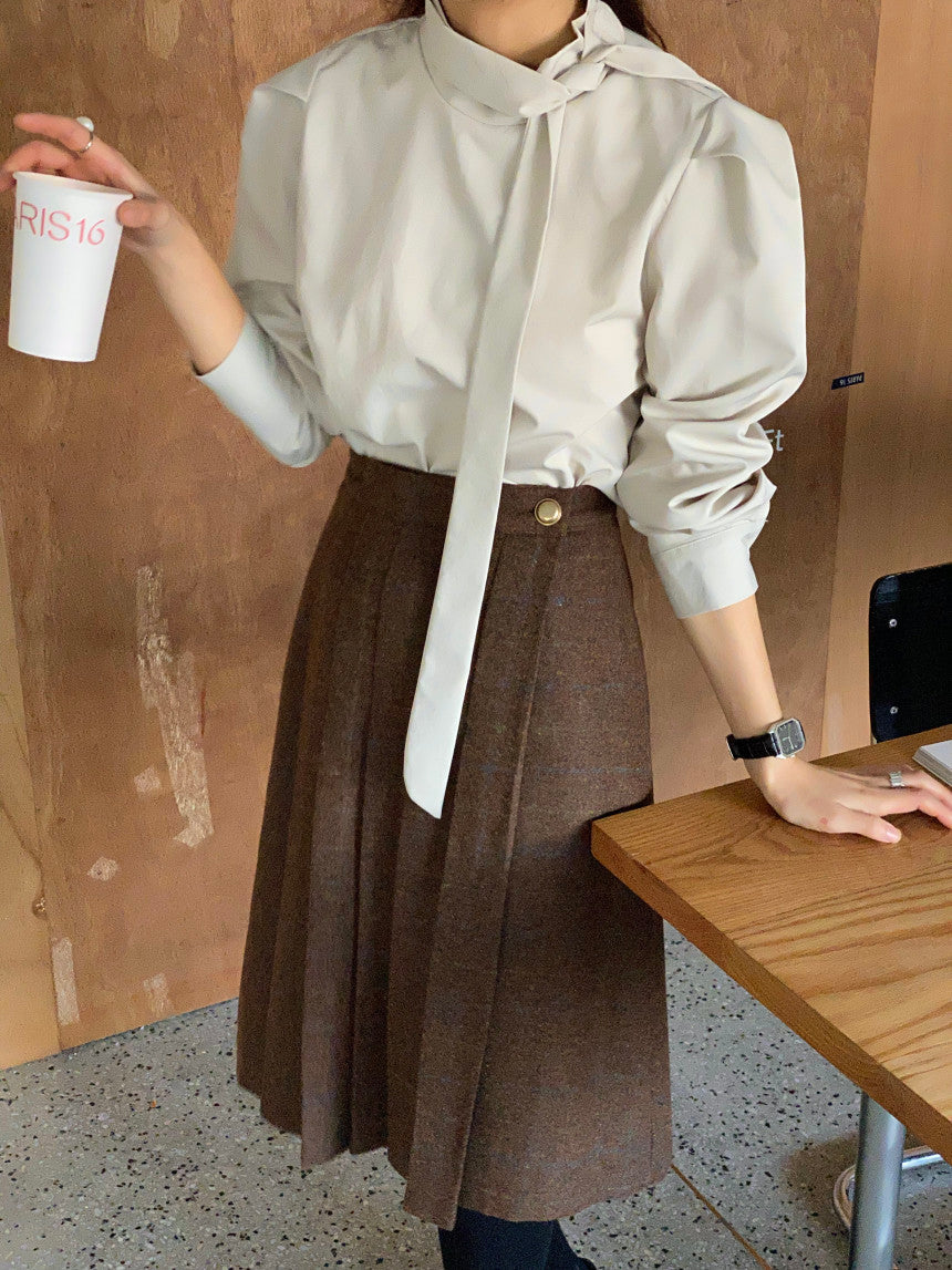 【tops】無地パフスリーブシャツG23049