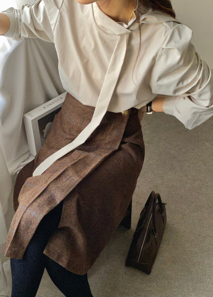 【tops】無地パフスリーブシャツG23049