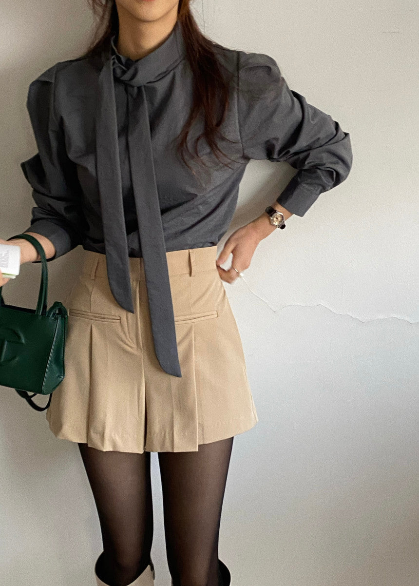 【tops】無地パフスリーブシャツG23049