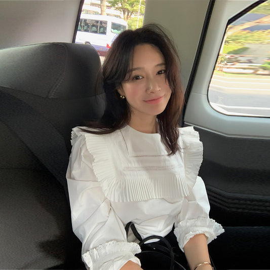 【tops】ギャザー長袖シャツG23053