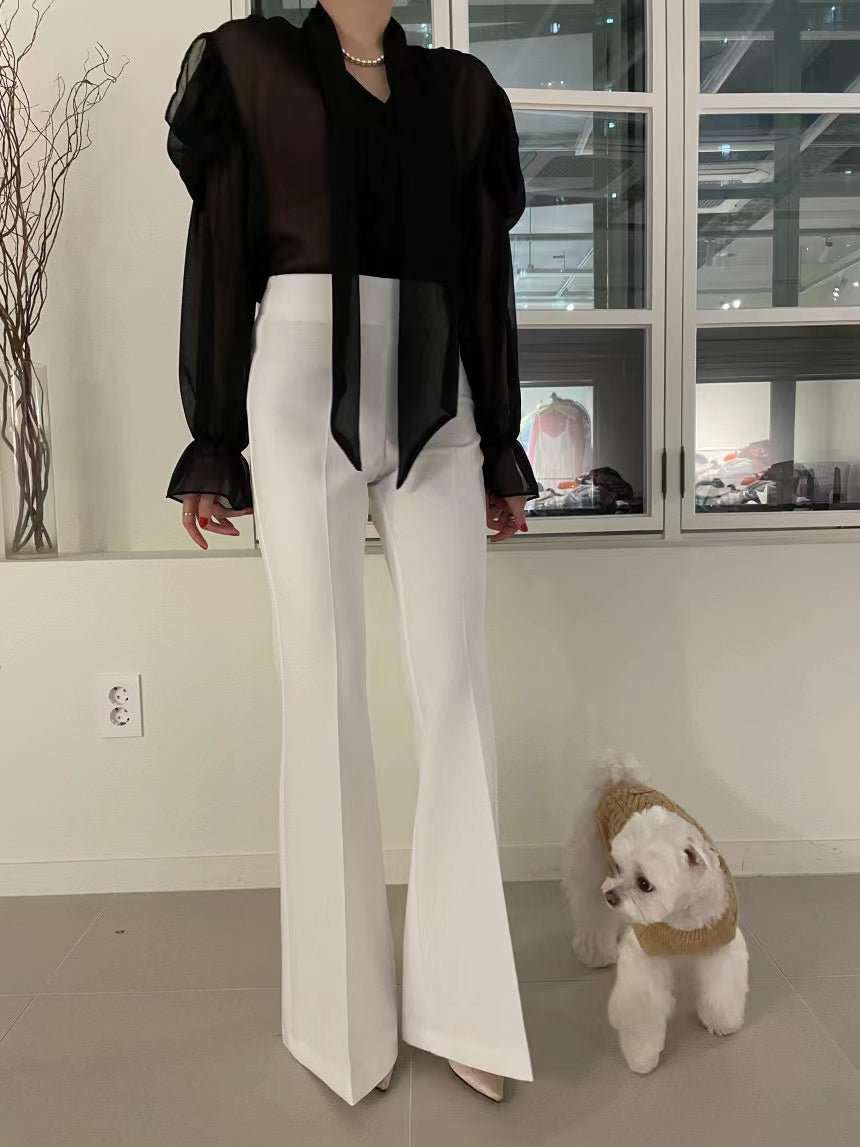 【tops】VネックフレアスリーブブラウスG23062