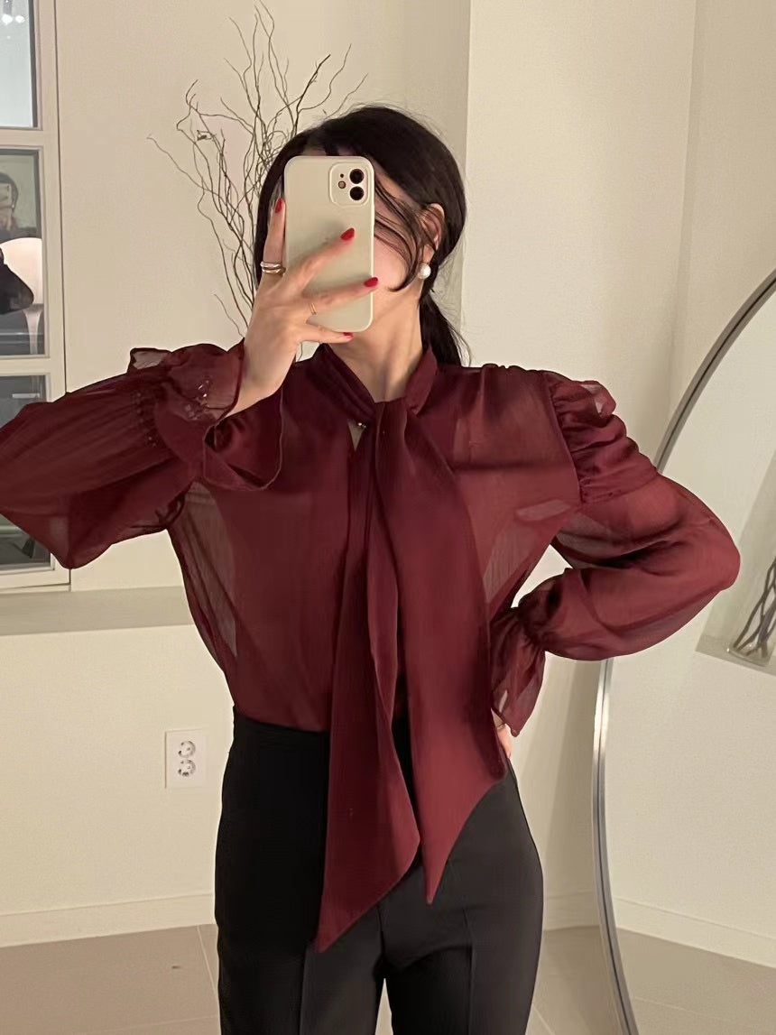 【tops】VネックフレアスリーブブラウスG23062