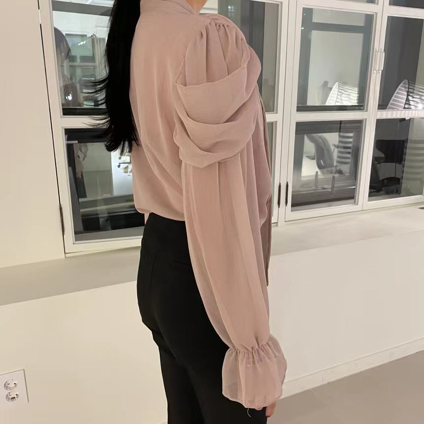 【tops】VネックフレアスリーブブラウスG23062