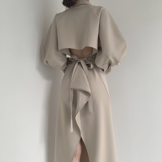 【dress】ランタンスリーブスリットバックで綺麗デートワンピースG23066