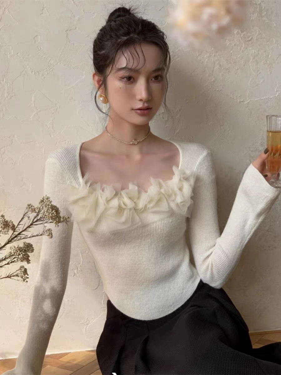 【tops】フラワーニットセーターG23096