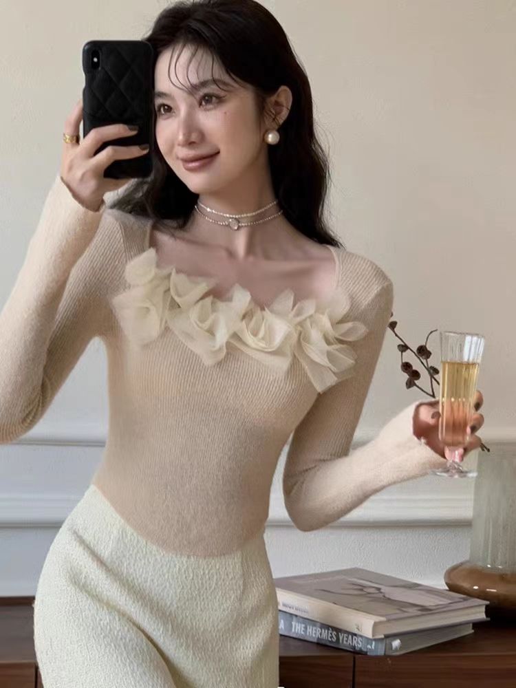 【tops】フラワーニットセーターG23096