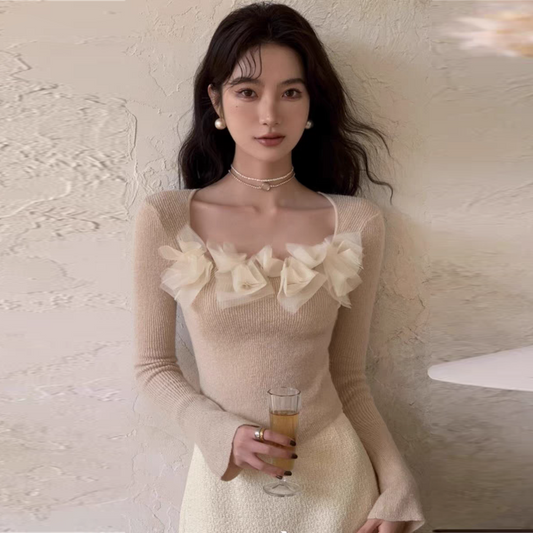 【tops】フラワーニットセーターG23096