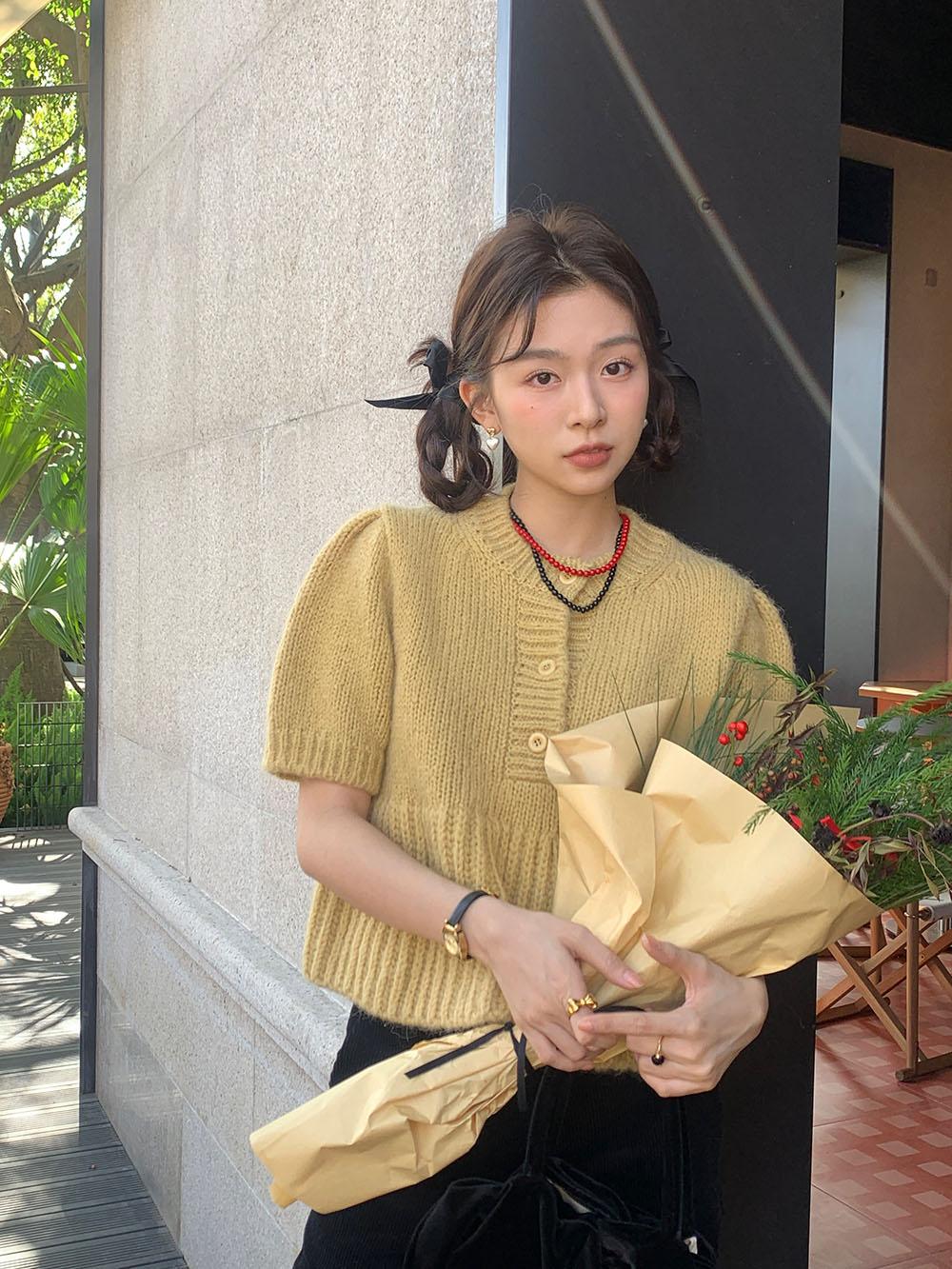 【tops】パフスリーブニットセーターG23115