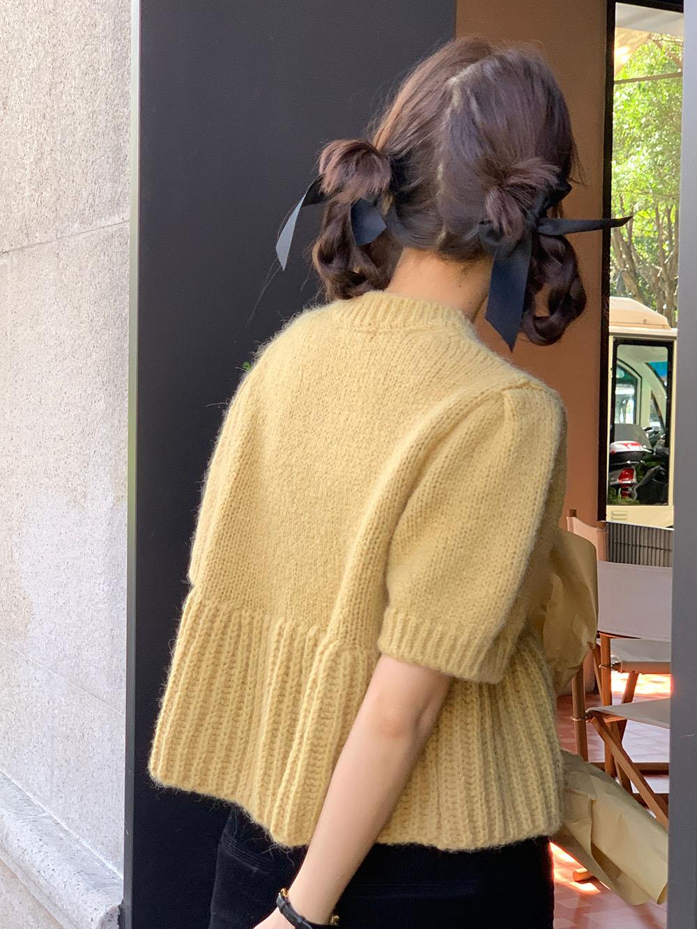 【tops】パフスリーブニットセーターG23115