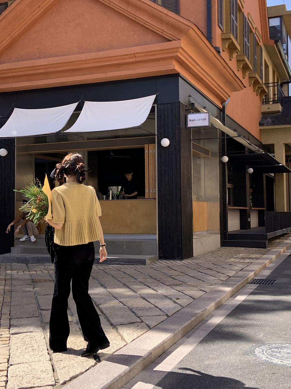 【tops】パフスリーブニットセーターG23115