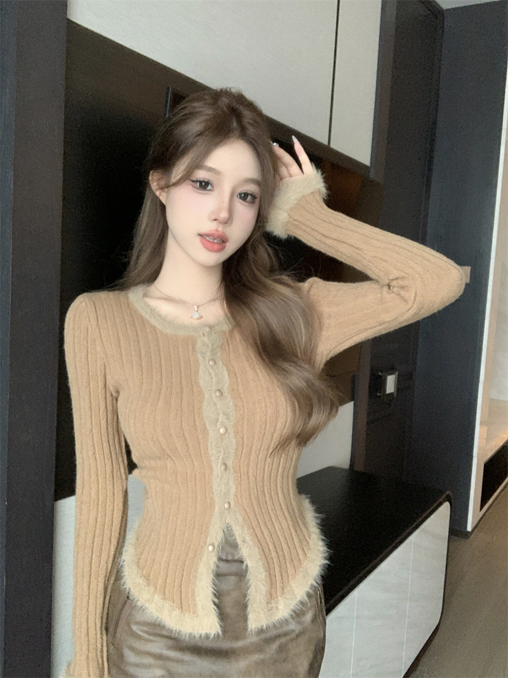 【tops】長袖ニットセーターG23117