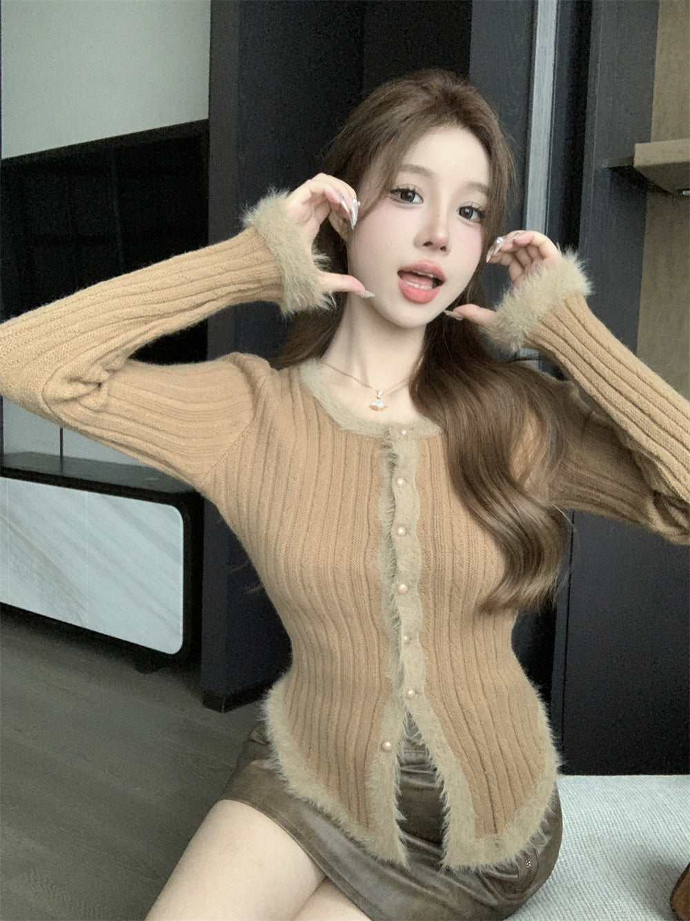 【tops】長袖ニットセーターG23117