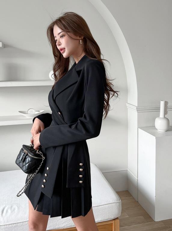 【dress】3色ウェスト絞りOL通勤ワンピースF8034