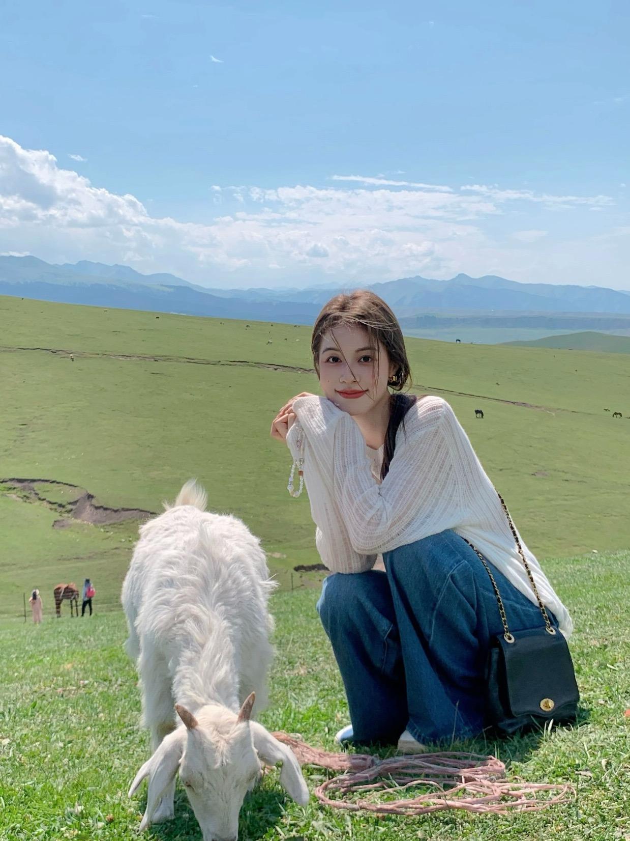 【tops】ラウンドネック長袖ニットセーターG23129