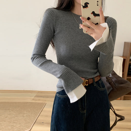 【tops】フレアスリーブニットセーターG23141