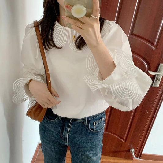 【tops】長袖切り替えブラウスG23144