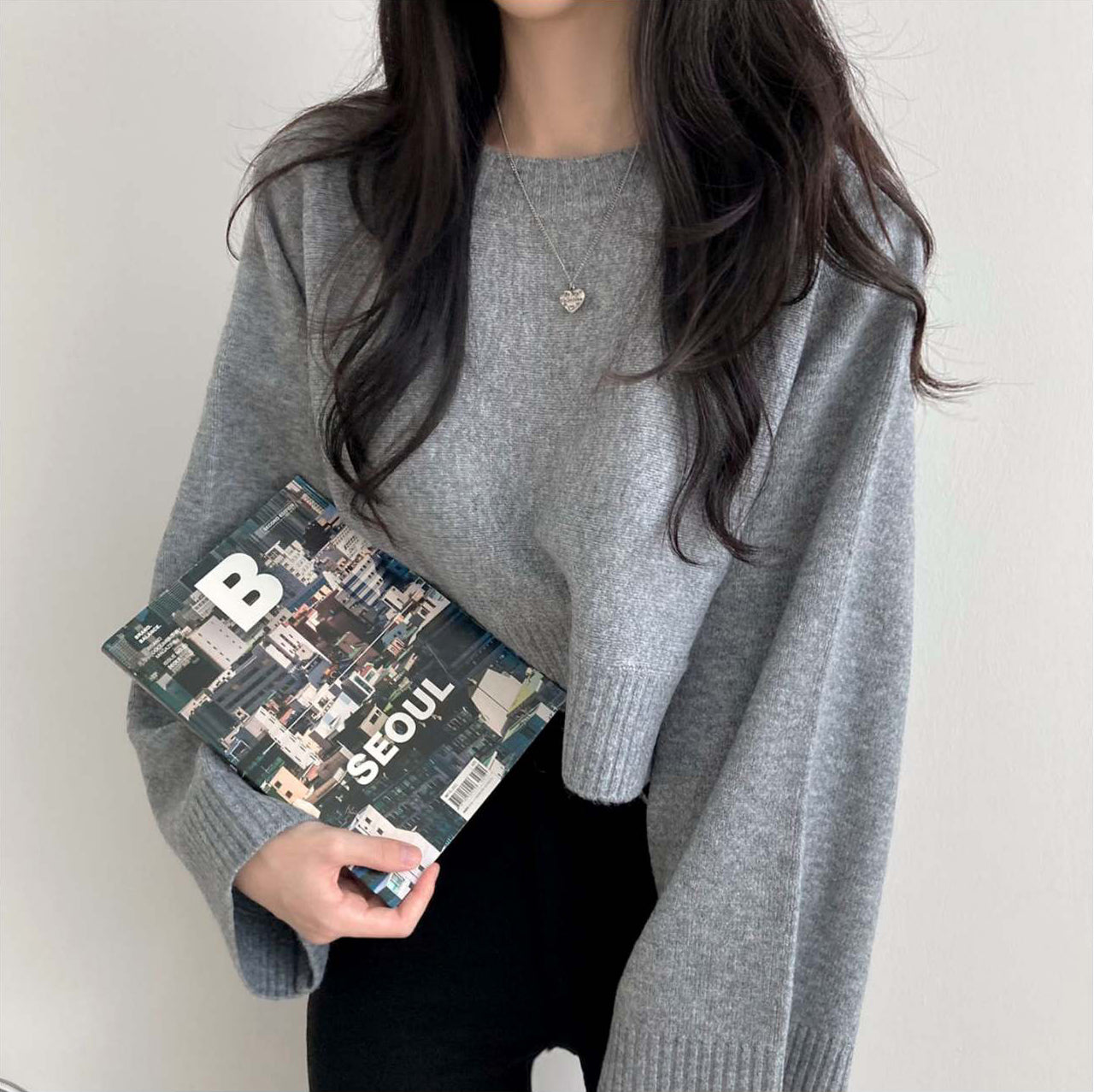 【tops】無地長袖ニットセーターG23146