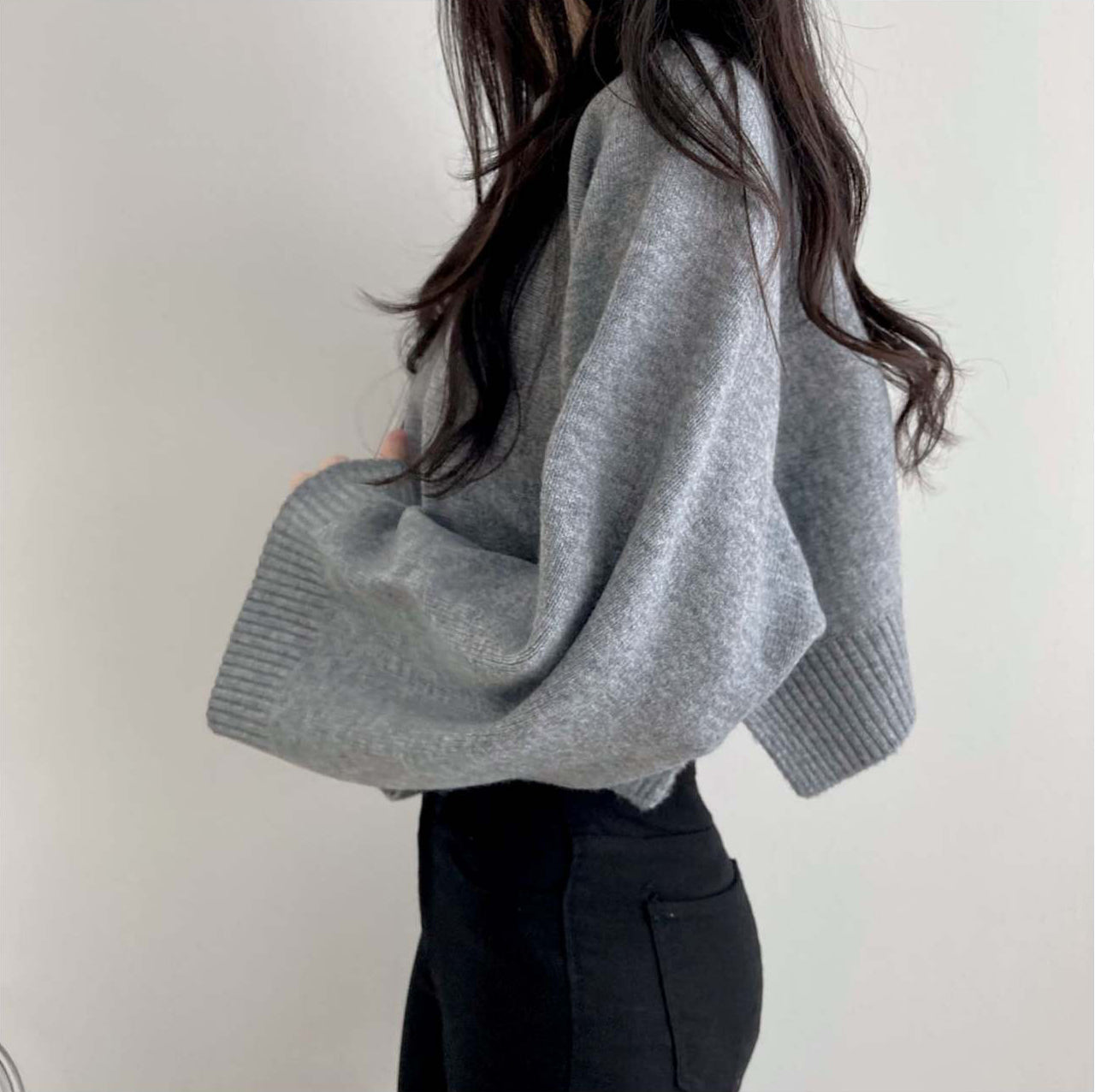 【tops】無地長袖ニットセーターG23146