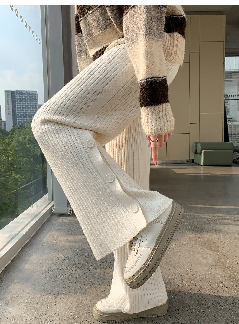 【bottoms】スリットニットガウチョパンツG23150