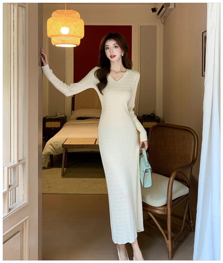 【dress】VネックニットワンピースG23162