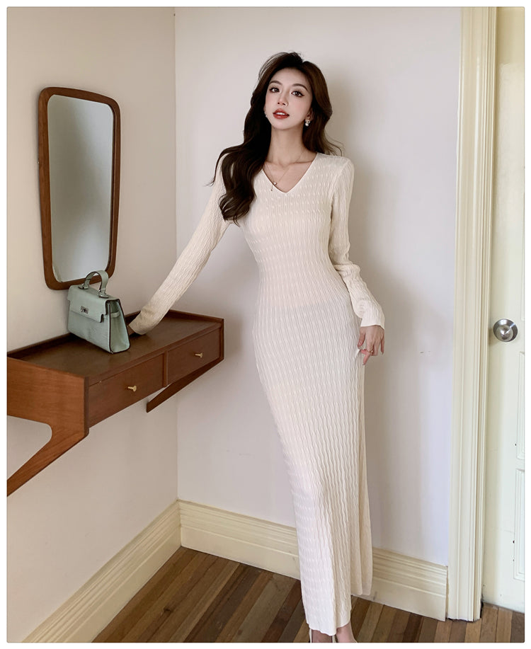 【dress】VネックニットワンピースG23162