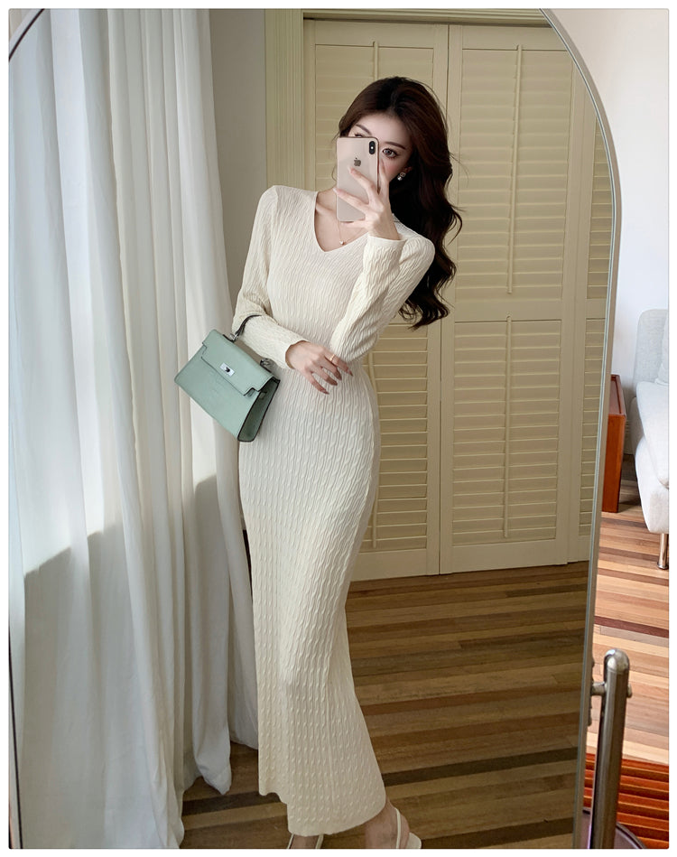 【dress】VネックニットワンピースG23162