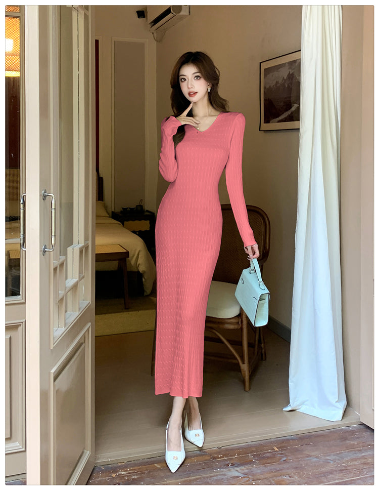 【dress】VネックニットワンピースG23162