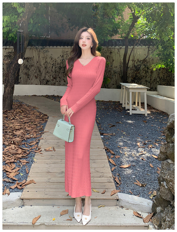 【dress】VネックニットワンピースG23162