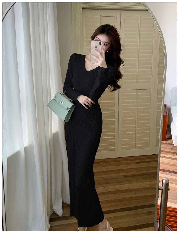 【dress】VネックニットワンピースG23162