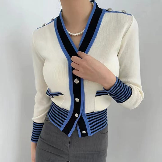 【outer】Vネック長袖ニットカーディガンG23168