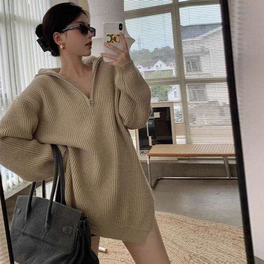 【tops】スリット長袖ニットセーターG23171