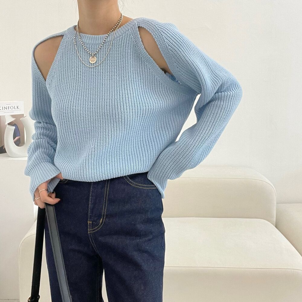 【tops】オープンショルダーニットセーターG23172